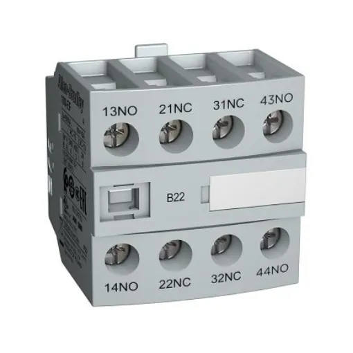 Allen Bradley Auxiliary Contact Block, 4 Contact, 2NC/2NO, Front Mounting, 100-EFA22 100-E Contactors product image