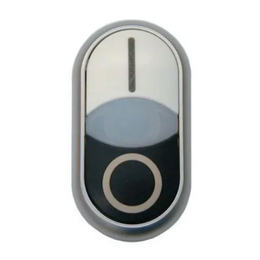 Eaton series M22 Series Illuminated Illuminated Push Button Switch, Momentary, Spring Return, Threaded, 22.5mm Cutout, - 284833 M22S-DDLM-WS-X1/X0 product image