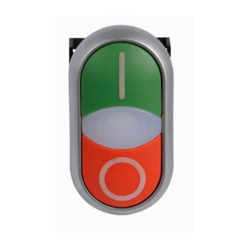 Eaton series M22 Series Illuminated Illuminated Push Button Switch, Momentary, Threaded, 22.5mm Cutout, White LED, 24V, - 284832 M22-DDLM-WS-X1/X0 product image