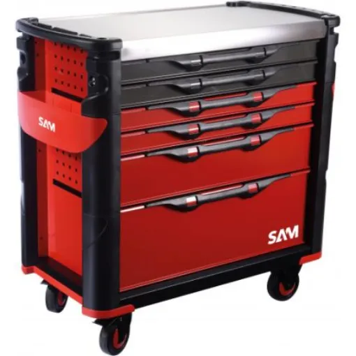 SAM 6 Drawer Stainless Steel Wheeled Tool Trolley - 416-AXL product image