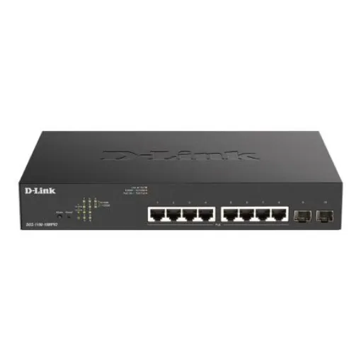 D-Link 10-Port Gigabit Smart Managed Max PoE Switch, Smart 10 Port Smart Switch With PoE EU - DGS-1100-10MPV2/E product image