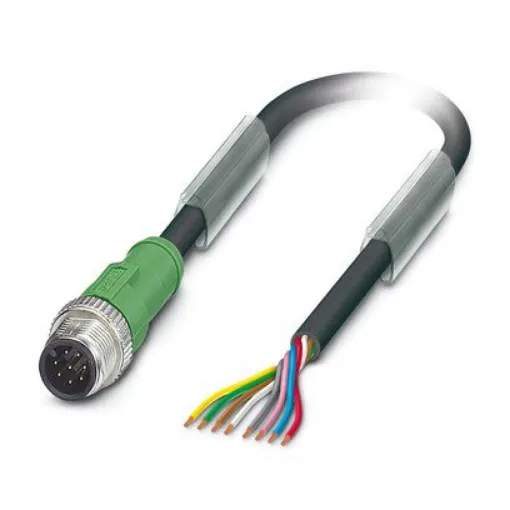 Phoenix Contact Straight Male 8 way M12 to Straight 8 way Free Ends Sensor Actuator Cable, 5m - 1415718 product image