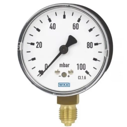 WIKA G 1/8 Analogue Pressure Gauge 250mbar Back Entry 50mm Outside Diameter - 40108660 product image