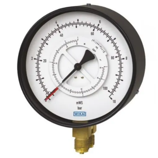 WIKA G 1/2 Analogue Differential Pressure Gauge 6bar Bottom Entry 100mm Outside Diameter - 43103260 product image
