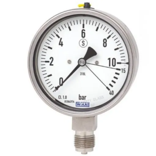 WIKA G 1/2 Analogue Pressure Gauge 1bar Bottom Entry 160mm Outside Diameter - 48665236 product image