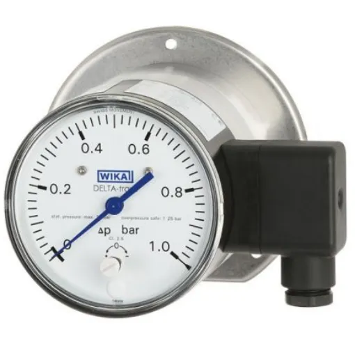 WIKA DPGT40 Series Pressure Sensor, 0bar Min, 0.16bar Max, Transistor Output, Gauge Reading - 48687850 product image