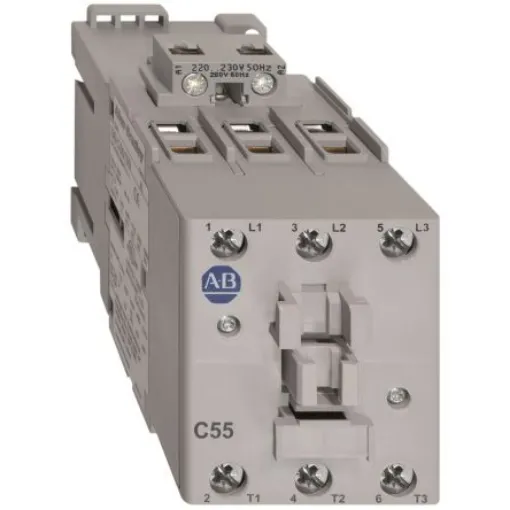 Allen Bradley IEC 100-C Contactor, 230 V ac Coil, 3-Pole, 55 A, 34 kW, 3NO, 690 V ac - 100-C55KF00 product image