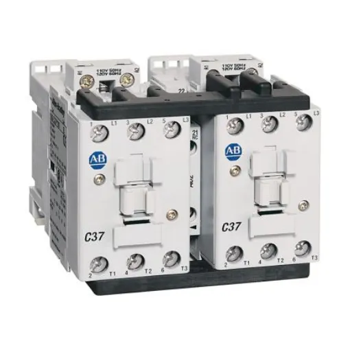 Allen Bradley IEC 104-C Reversing Contactor, 24 V dc Coil, 3-Pole, 9 A, 7.5 kW, 1NOC & 3NCC, 690 V ac - 104-C09EJ22 product image