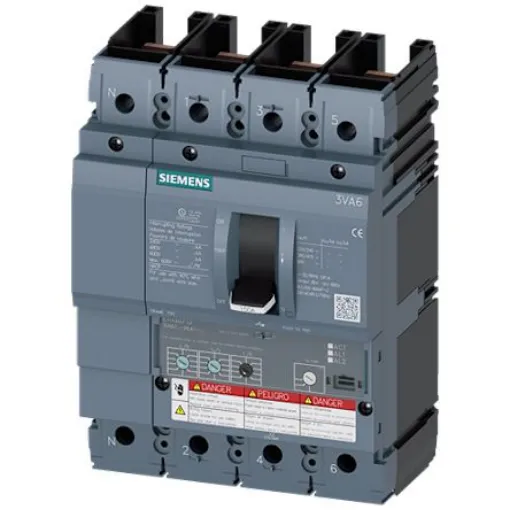 Siemens, SENTRON MCCB Molded Case Circuit Breaker 4P 150A, Breaking Capacity 65 kA, Fixed Mount - 3VA6115-6HL41-2AA0 product image