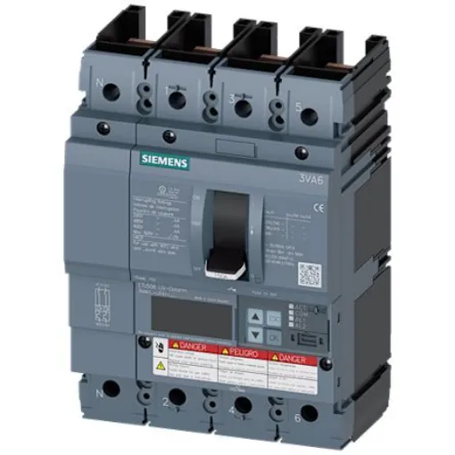 Siemens, SENTRON MCCB Molded Case Circuit Breaker 4P 150A, Breaking Capacity 65 kA, Fixed Mount - 3VA6115-6JT41-2AA0 product image