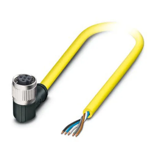 Phoenix Contact Straight 5 way Free Ends to Right Angle Female 5 way M12 Sensor Actuator Cable, 15m - 1425122 product image