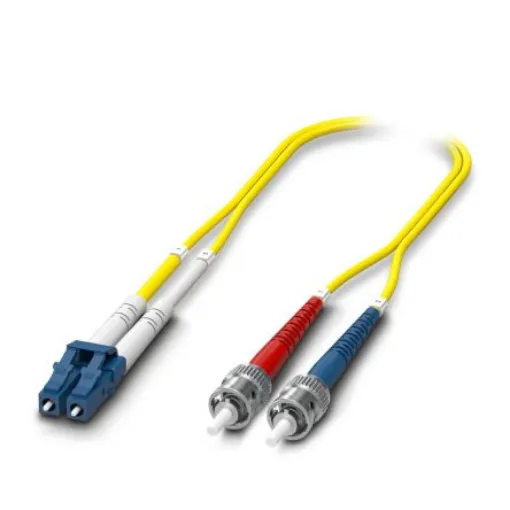 Phoenix Contact LC to ST Duplex OS2 Single Mode OS2 Fibre Optic Cable, 9µm, Yellow, 2m - 1115595 product image