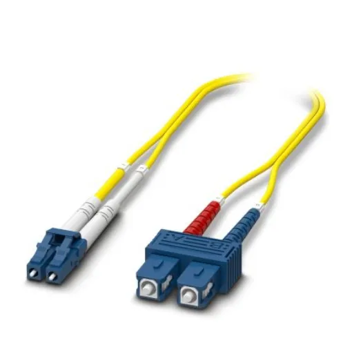 Phoenix Contact LC to SC Duplex OS2 Single Mode OS2 Fibre Optic Cable, 9µm, Yellow, 2m - 1115617 product image