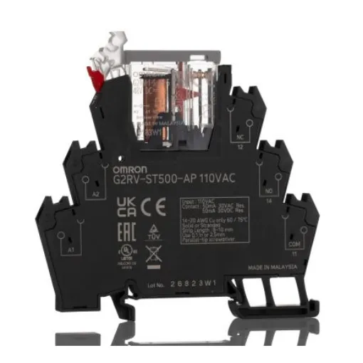 Omron G2RV-ST Series Electromechanical Interface Relay, DIN Rail Mount, 110V ac Coil, SPDT, 1-Pole, 50mA Load - G2RV-ST500-AP AC110 product image