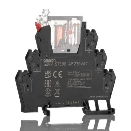 Omron G2RV-ST Series Electromechanical Interface Relay, DIN Rail Mount, 230V ac Coil, SPDT, 1-Pole, 50mA Load - G2RV-ST500-AP AC230 product image