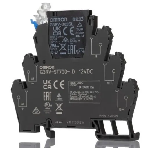Omron G3RV-ST Series Solid State Interface Relay, 12 Vdc Control, 3 A Load, DIN Rail Mount - G3RV-ST700-D DC12 product image