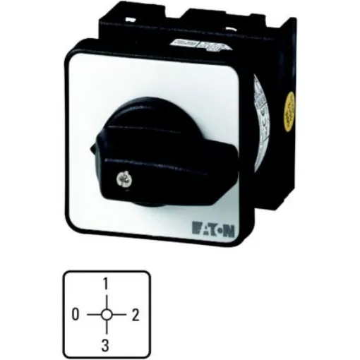 Eaton, 2P 4 Position 90° Multi Step Cam Switch, 690V (Volts), 20A, Toggle Actuator - 012833 T0-3-15053/E product image