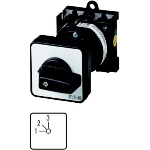 Eaton, 2P 3 Position 45° Multi Step Cam Switch, 690V (Volts), 20A, Short Thumb Grip Actuator - 013456 T0-3-8250/Z product image