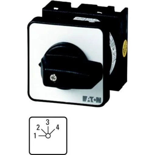 Eaton, 2P 4 Position 45° Multi Step Cam Switch, 690V (Volts), 20A, Toggle Actuator - 013569 T0-4-15011/E product image