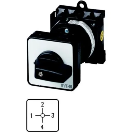 Eaton, 2P 4 Position 90° Multi Step Cam Switch, 690V (Volts), 20A, Toggle Actuator - 013604 T0-4-15056/Z product image