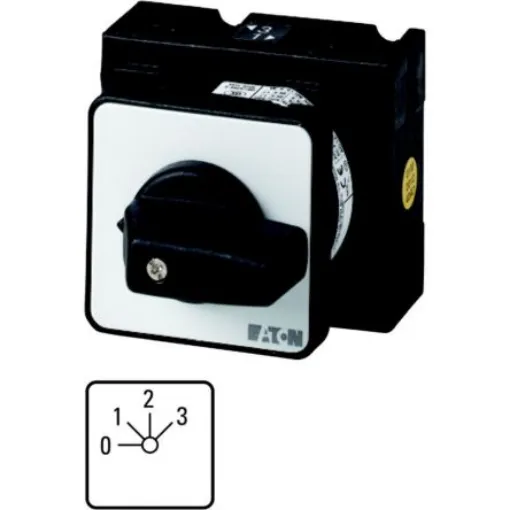 Eaton, 3P 3 Position 45° On-Off Cam Switch, 690V (Volts), 32A, Toggle Actuator - 018478 T3-2-8311/EZ product image