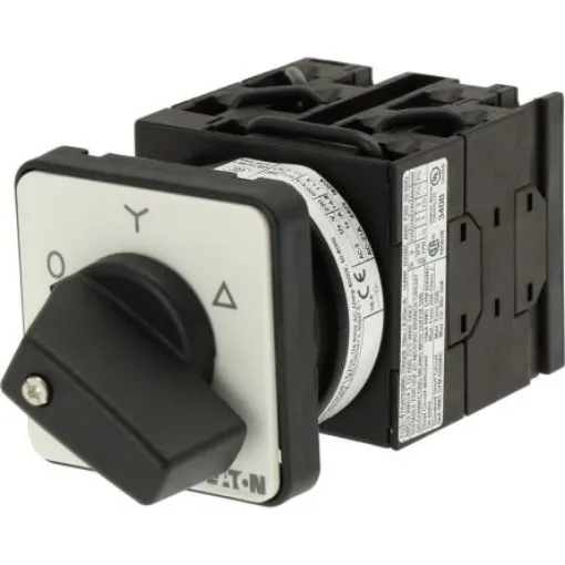 Eaton, 3P 3 Position 60° Star Delta Cam Switch, 690V (Volts), 20A, Short Thumb Grip Actuator - 024604 T0-4-8410/E product image
