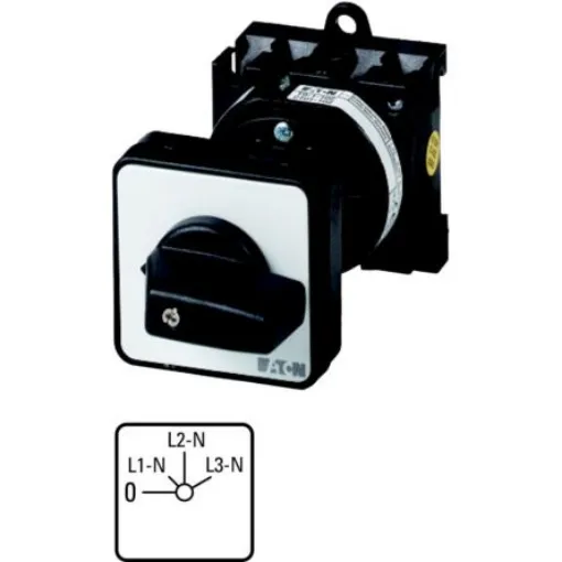 Eaton, 2P 4 Position 45° Voltmeter Cam Switch, 690V (Volts), 20A, Knob Actuator - 076829 T0-2-15921/Z product image