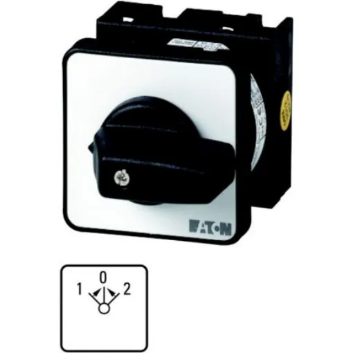 Eaton, 2P 3 Position 45° Changeover Cam Switch, 690V (Volts), 20A, Short Thumb Grip Actuator - 081561 T0-2-8215/EZ product image