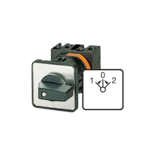 Eaton, 3P 3 Position 45° Motor Reversing Cam Switch, 690V (Volts), 63A, Short Thumb Grip Actuator - 092374 T5B-3-8228/E product image