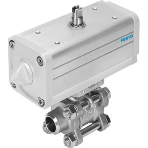 Festo Pneumatic 2 port Actuated Ball Valve - Double Acting, 6 - 8.4bar Operating Pressure - VZBA-1"-WW-63-T-22-F0405-V4V4T-PP30-R-90-C product image