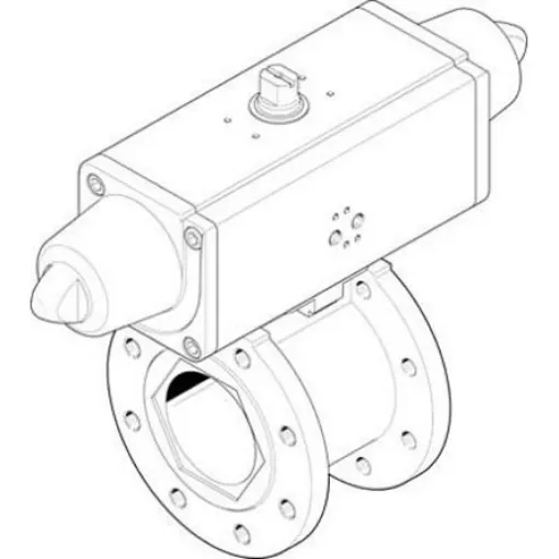 Festo Pneumatic 2 port Actuated Ball Valve - Single Acting, 6 - 8.4bar Operating Pressure - VZBC-100-FF-16-22-F0710-V4V4T-PS240-R-90-4-C product image