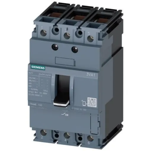 Siemens, SENTRON MCCB Molded Case Circuit Breaker 3P 80A, Breaking Capacity 25 kA, DIN Rail Mount - 3VA10803ED360AA0 product image
