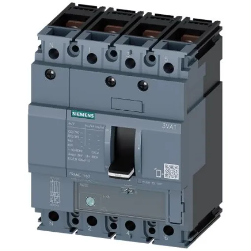 Siemens, SENTRON MCCB Molded Case Circuit Breaker 4P 25A, Breaking Capacity 36 kA, DIN Rail Mount - 3VA1125-4GE42-0AA0 product image