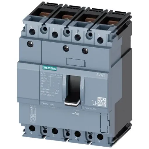 Siemens, SENTRON MCCB Molded Case Circuit Breaker 4P 25A, Breaking Capacity 55 kA, DIN Rail Mount - 3VA1125-5GD42-0AA0 product image