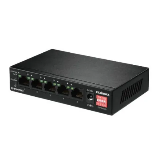 Edimax ES-5104PH V2, Unmanaged 5 Port Ethernet Switch With PoE product image