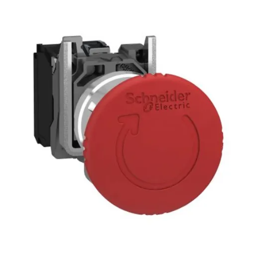 Schneider Electric Harmony Series Trigger Action Emergency Stop Push Button, Panel Mount, 22.5mm Cutout, IP66, IP67, - XB4BS84462 product image