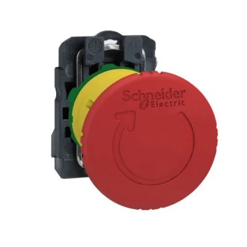 Schneider Electric Harmony Series Trigger Action Emergency Stop Push Button, Panel Mount, 22.5mm Cutout, IP66, IP67, - XB5AS8446 product image