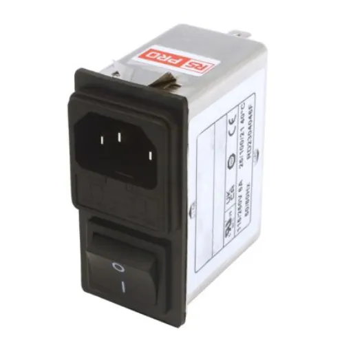 RS PRO 6A, 250 V ac Socket Snap-In IEC Filter 2 Pole, Faston 1 Fuse - 2734897 product image