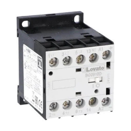 Lovato BG09 Contactor, 60 V Coil, 3-Pole, 9 A, 5 kW, 1NO, 690 V - 11BG0910D060 product image