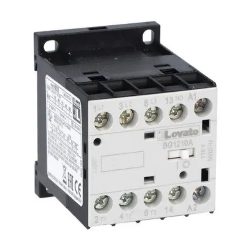 Lovato BG12 Contactor, 60 V Coil, 3-Pole, 12 A, 5 kW, 1NO, 690 V - 11BG1210A46060 product image