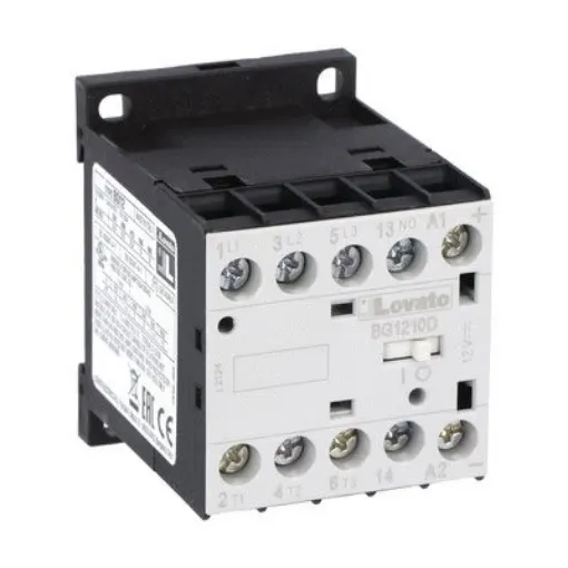 Lovato BG12 Contactor, 125 V dc Coil, 3-Pole, 12 A, 5 kW, 1NO, 690 V - 11BG1210D125 product image