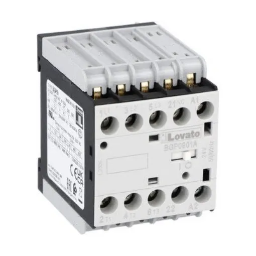 Lovato BGP09 Contactor, 48 V ac Coil, 3-Pole, 9 A, 22 kW, 1NC, 690 V - 11BGP0901A048 product image