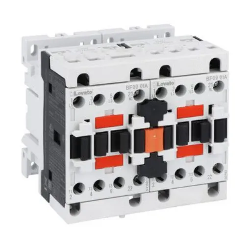Lovato BFA009 Reversing Contactor, 230 V ac Coil, 3-Pole, 9 A, 7.2 kW, 1NC, 690 V - BFA00942230 product image