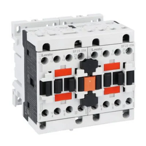 Lovato BFA025 Reversing Contactor, 110 V ac Coil, 3-Pole, 25 A, 11 kW, 1NC, 690 V - BFA02542110 product image