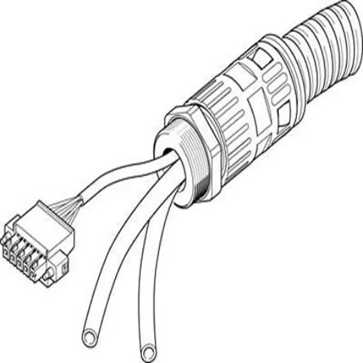 Festo Straight Male 5 way Straight 5 way Pigtail Connector & Cable, 10m - NHSB-A1-10-BLG5-LE5-PU8-2XBB product image