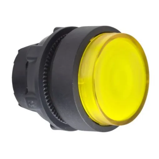 Schneider Electric Harmony XB5 Series Yellow Illuminated Push Push Push Button Head, 22mm Cutout, IP66, IP69 - ZB5AH83 product image