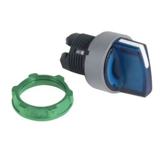 Schneider Electric Harmony XB5 Series 2 Position Selector Switch Head, 22mm Cutout, Blue Handle - ZB5AK1263C0 product image