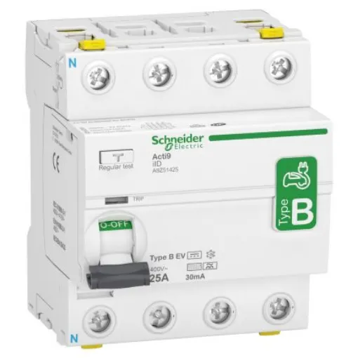 Schneider Electric A9Z RCCB, 25A, 4 Pole, 30mA, Type B-EV, 400V ac - A9Z51425 product image