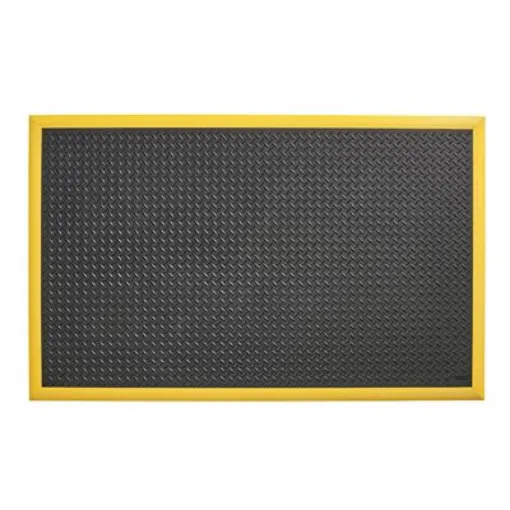 Notrax Black/Yellow Anti-Fatigue Mat Nitrile Rubber Mat, Diamond Pattern Finish 163cm x 1.02m x 184mm - 646S4064BY product image