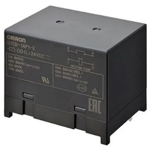 Omron PCB Mount Power Relay, 12V dc Coil, 100A Switching Current, SPST-NO - G7EB-1A-E-DC12 product image